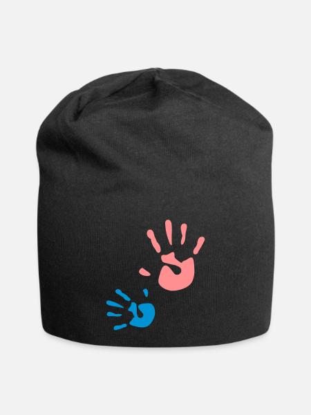 mother child hand Kinderhand - Jersey-Beanie - Schwarz