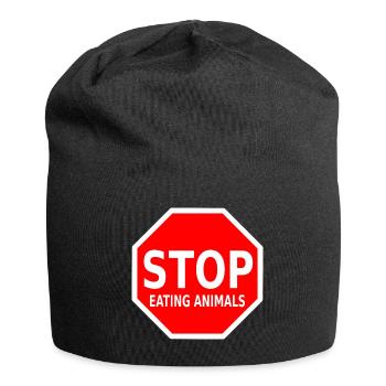 STOP EATING ANIMALS - Jersey-Beanie - Schwarz - Vorne