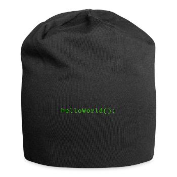 HelloWorld Program Code Coding Informatik - Jersey Beanie - black - Front