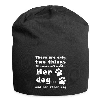 Hundeliebhaber-Shirt - Jersey-Beanie - Schwarz - Vorne