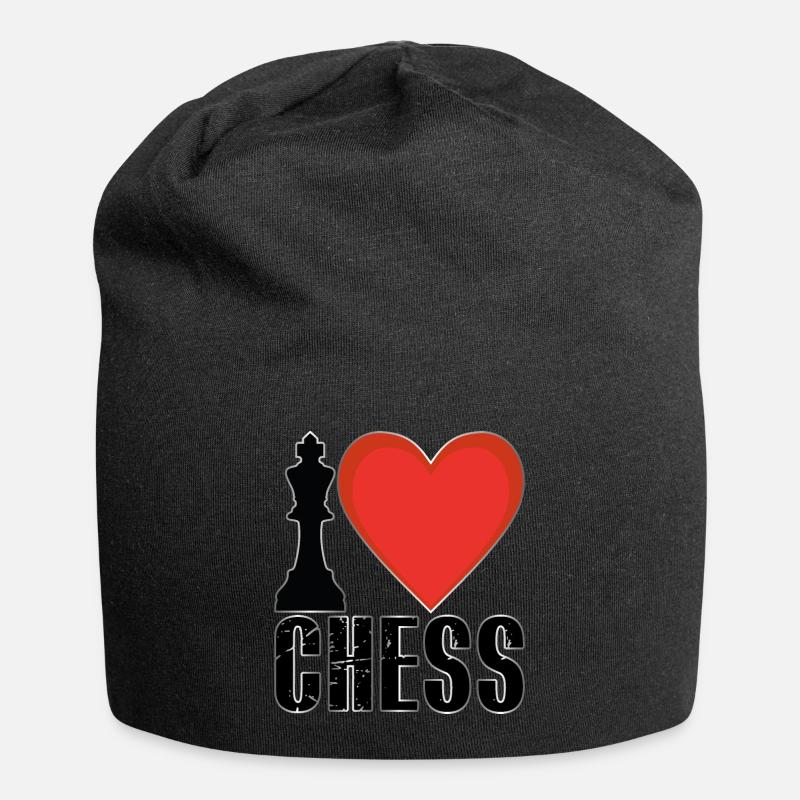 I love CHESS - Jersey Beanie - black