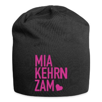 MIA KEHRN ZAM Spruch Bayern Hochzeit Poltern pink - Jersey-Beanie - Schwarz - Vorne
