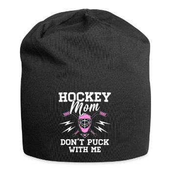 Hockey Mom - Don't Puck With Me - Eishockey Mama - Jersey-Beanie - Schwarz - Vorne