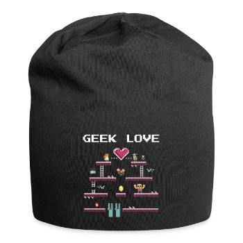 Geek Love Retro Pixel - Jersey-Beanie - Schwarz - Vorne