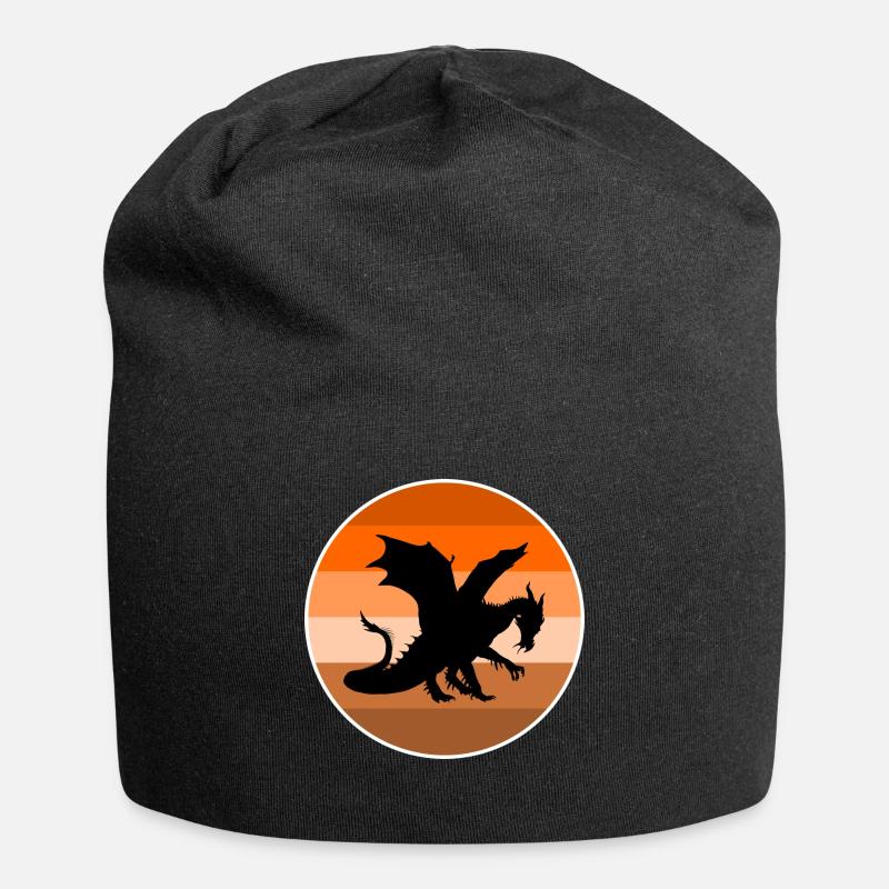 Drache - Jersey-Beanie - Schwarz