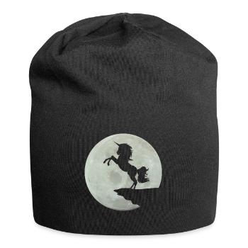 Einhorn Mondschein T-Shirt - Jersey-Beanie - Schwarz - Vorne