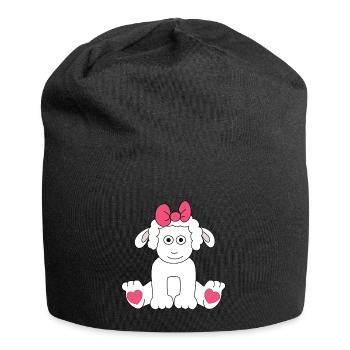 Sheep Drawing Hearts Easter Children Baby Lamb - Jersey Beanie - black - Front