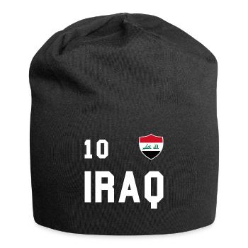 Irak Flagge Fußball Mannschaft Fan Volley Geschenk - Jersey-Beanie - Schwarz - Vorne