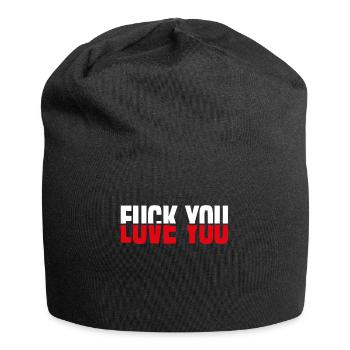 Fuck you Love you mi-blanc - Bonnet en jersey - noir - Devant