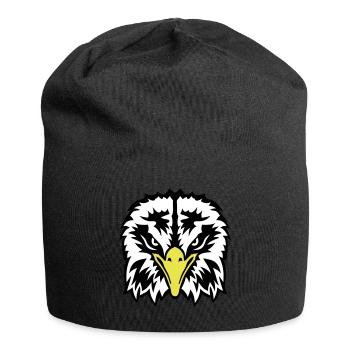 aigle tete yeux feroce 102 - Bonnet en jersey - noir - Devant