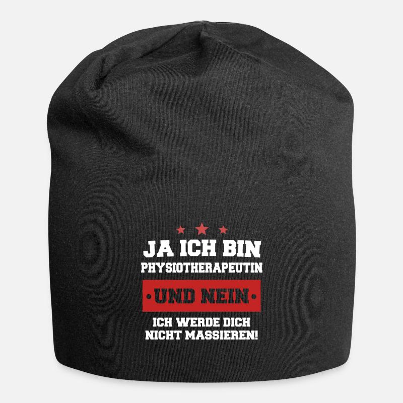 Physiotherapeutin Physio Beruf Massieren Geschenk - Jersey-Beanie - Schwarz