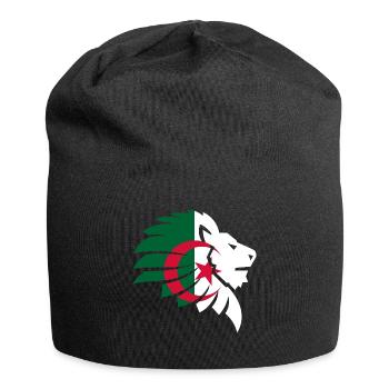 Algeria flag lion Algeria الجزائر gift - Jersey Beanie - black - Front