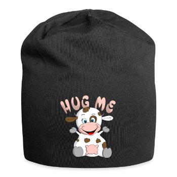 Hug me Kuh - Jersey-Beanie - Schwarz - Vorne