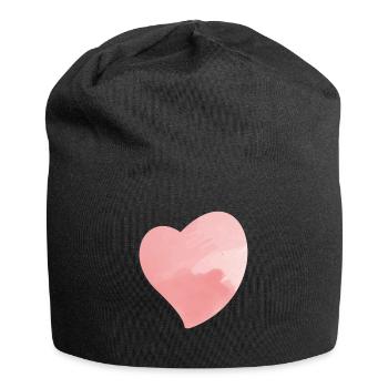 pink heart 1 - Jersey Beanie - black - Front