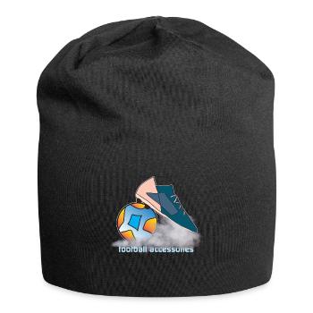 football football ballon de football chaussures de football - Bonnet en jersey - noir - Devant