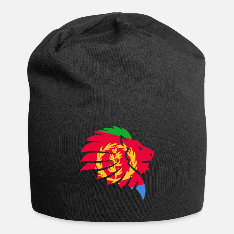 Eritrea Flagge إرتريا Afrika Löwe Geschenk - Jersey-Beanie - Schwarz