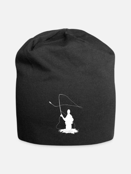 Cadeau pêche pêche mouche pêche pêcheur - Bonnet en jersey - noir