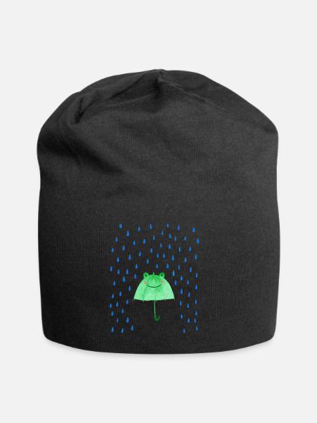 Frog Umbrella - Jersey Beanie - black