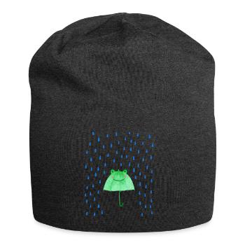 Frog Umbrella - Jersey Beanie - charcoal grey - Front