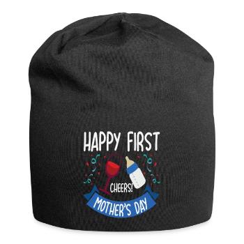 Mutter Tag Sprüche Eltern Anerkennung Geschenk - Jersey-Beanie - Schwarz - Vorne