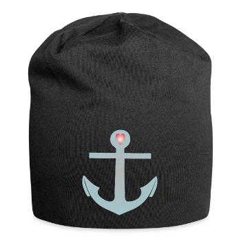Anker Maritim Herz - Jersey Beanie - black - Front