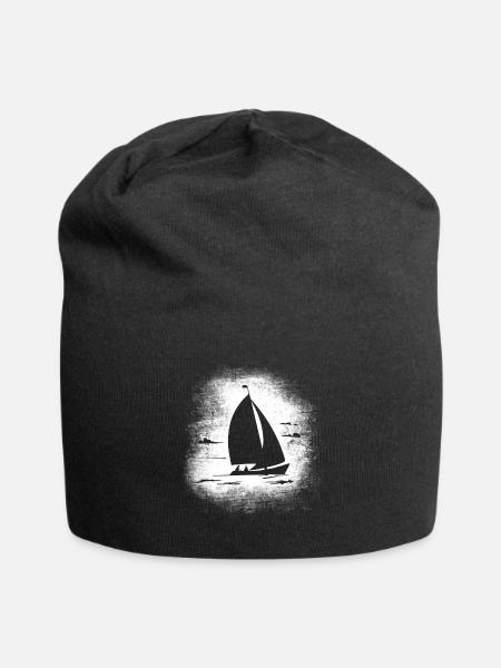 Segeln - Segelboot - Jersey-Beanie - Schwarz