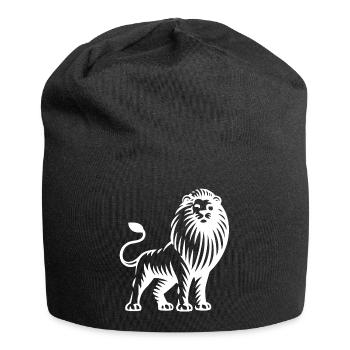 Löwe - Jersey-Beanie - Schwarz - Vorne