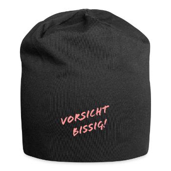 Vorsicht Bissig Zicke Dickkopf Zimtzicke Geschenk - Jersey-Beanie - Schwarz - Vorne