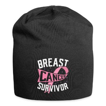 Breast Cancer Survivor Support Pink Gift - Jersey Beanie - black - Front