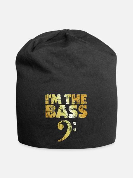 I'm the Bass (Vintage Goldgelb) - Jersey-Beanie - Schwarz