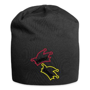 Narrenkappe / Helau / Alaaf - Jersey-Beanie - Schwarz - Vorne