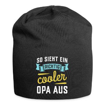 So sieht ein richtig cooler Opa aus - Jersey-Beanie - Schwarz - Vorne
