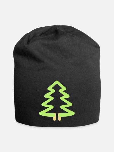 Tannenbaum - Jersey-Beanie - Schwarz