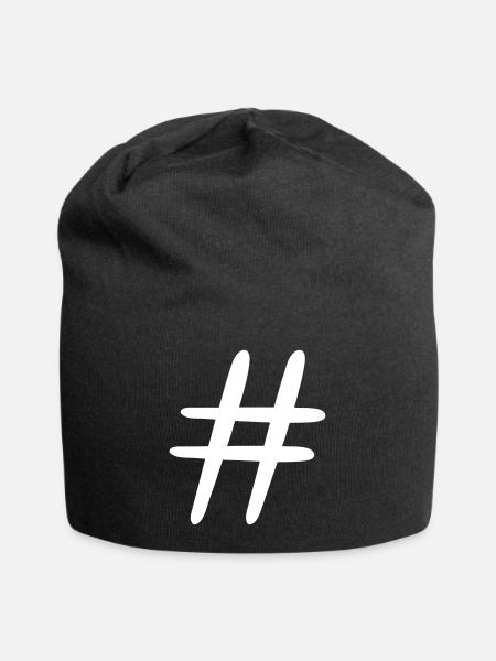Hashtag - Jersey-Beanie - Schwarz