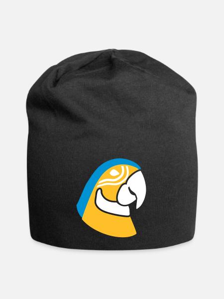Papagei - Jersey-Beanie - Schwarz