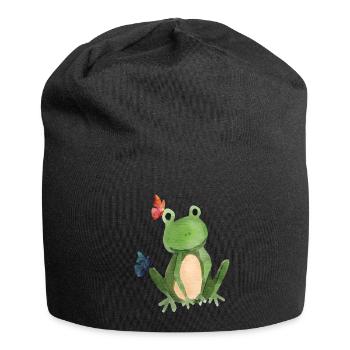 The frog and the butterflies - Jersey Beanie - black - Front