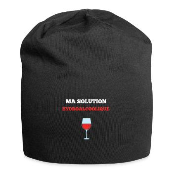 Ma solution hydroalcoolique vin - Bonnet en jersey - noir - Devant