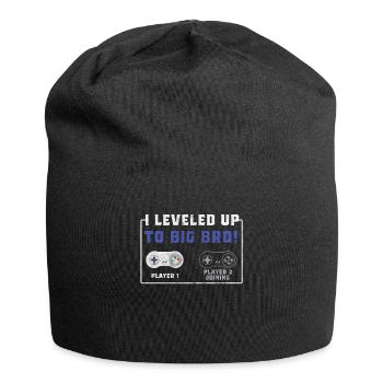 Level Up Gamer Zocker Big Bro Bruder Geschenk - Jersey-Beanie - Schwarz - Vorne