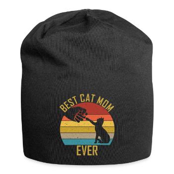 Katzenmama Katze cat mom Katzenliebhaber Geschenk - Jersey-Beanie - Schwarz - Vorne