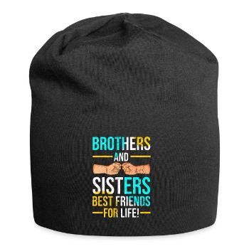 Frère soeur jumeaux frères et sœurs - Bonnet en jersey - noir - Devant