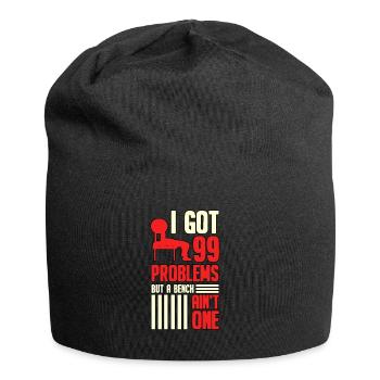 Bench press weightlifter biceps sport gift - Jersey Beanie - black - Front
