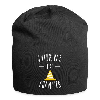 J'PEUX PAS J'AI CHANTIER - PLOT DE CHANTIER - Bonnet en jersey - noir - Devant