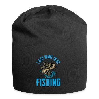 Pêche pêcheur pêche canne à pêche canne à pêche - Bonnet en jersey - noir - Devant