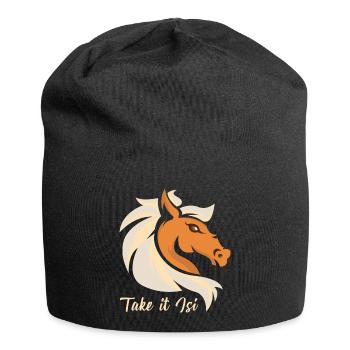 Iceland Horses Icelandic Pony Riding Take it Isi - Jersey Beanie - black - Front