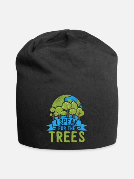 Nature Lover Awareness I Speak For The Trees - Jersey Beanie - black