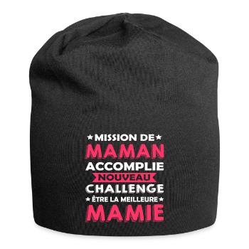 nouveau challenge la meilleure mamie /future mamie - Bonnet en jersey - noir - Devant
