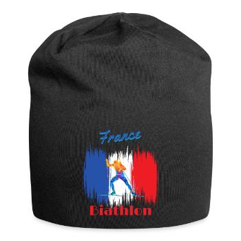 France biathlon supporter biathlete gift - Jersey Beanie - black - Front