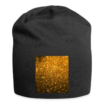 Sparkling Golden Glitter - Jersey Beanie - black - Front