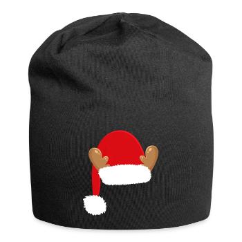 Christmas Nicholas Cap - Jersey Beanie - black - Front