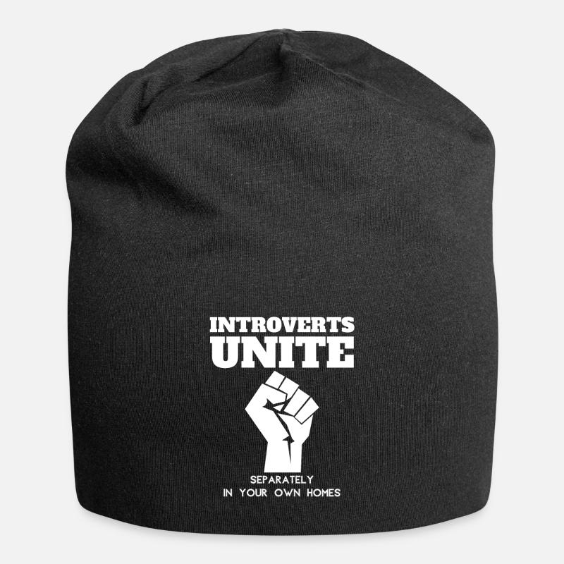 Introverts unite - Bonnet en jersey - noir